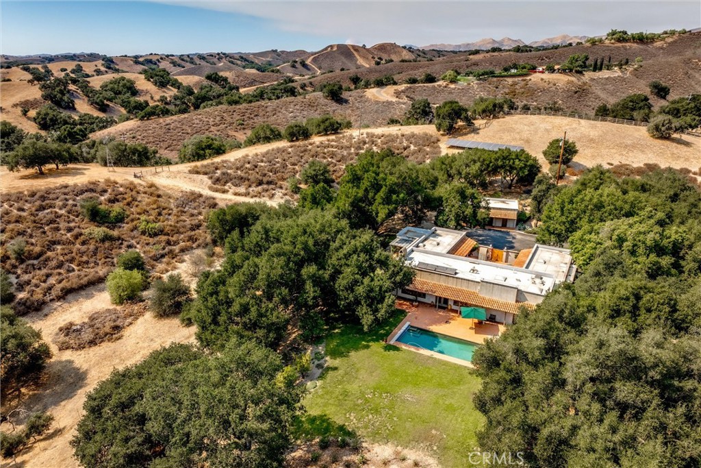 3595 West Oak Trail Road Santa Ynez, CA 93460 - Photo 48 of 60 an aerial view of a house with a yard