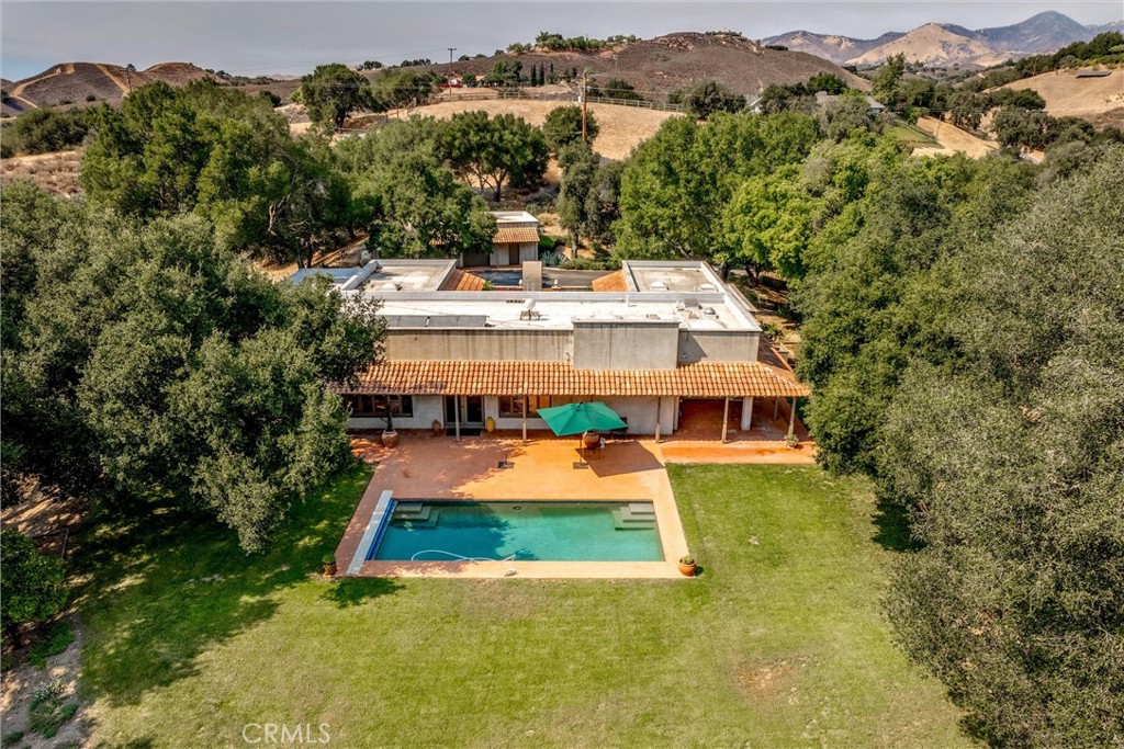 3595 West Oak Trail Road Santa Ynez, CA 93460 - Photo 50 of 60 an aerial view of a house with a big yard
