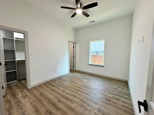 a hallway with closet