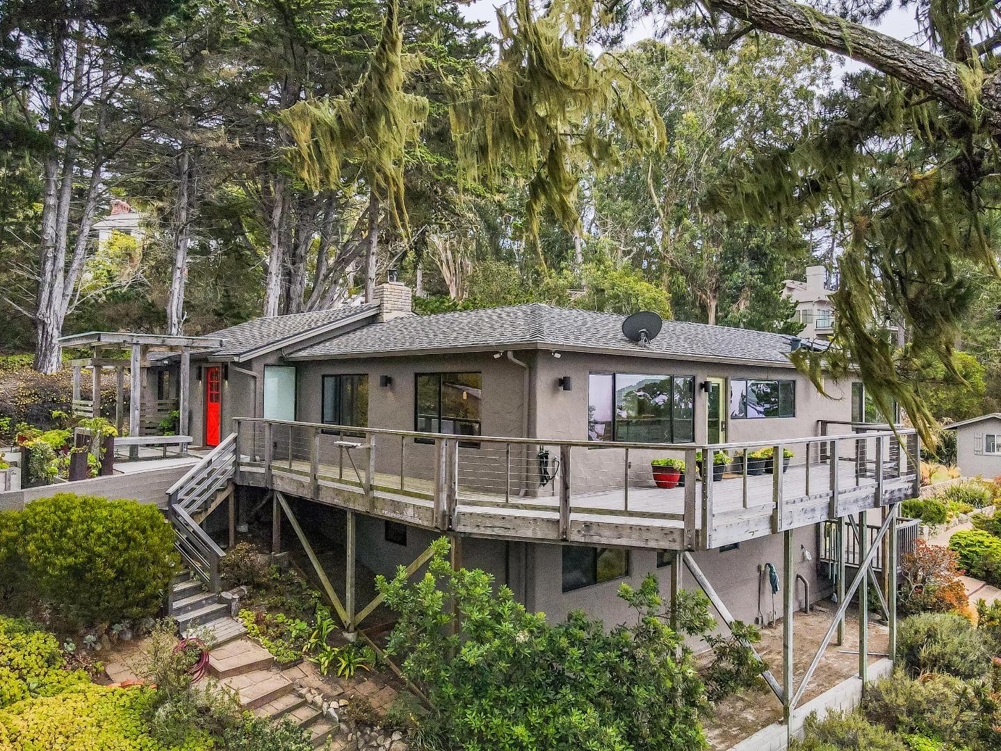 190 Upper Walden Road Carmel, CA 93923 - Photo 26 of 34 a front view of a house with garden