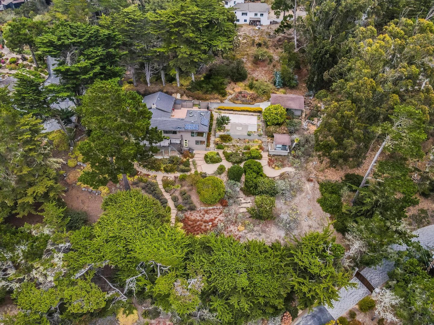 190 Upper Walden Road Carmel, CA 93923 - Photo 27 of 34 an aerial view of a house with a yard