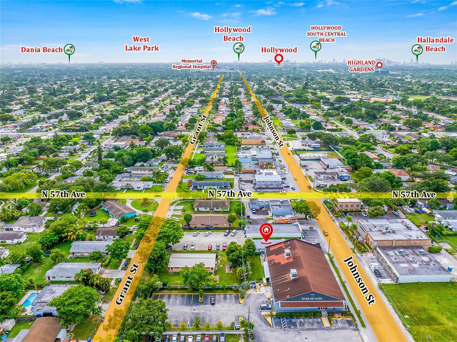 5719 Johnson Street, Unit 15 Hollywood, FL 33021 - Photo 22 of 29 an aerial view of residential houses with outdoor space