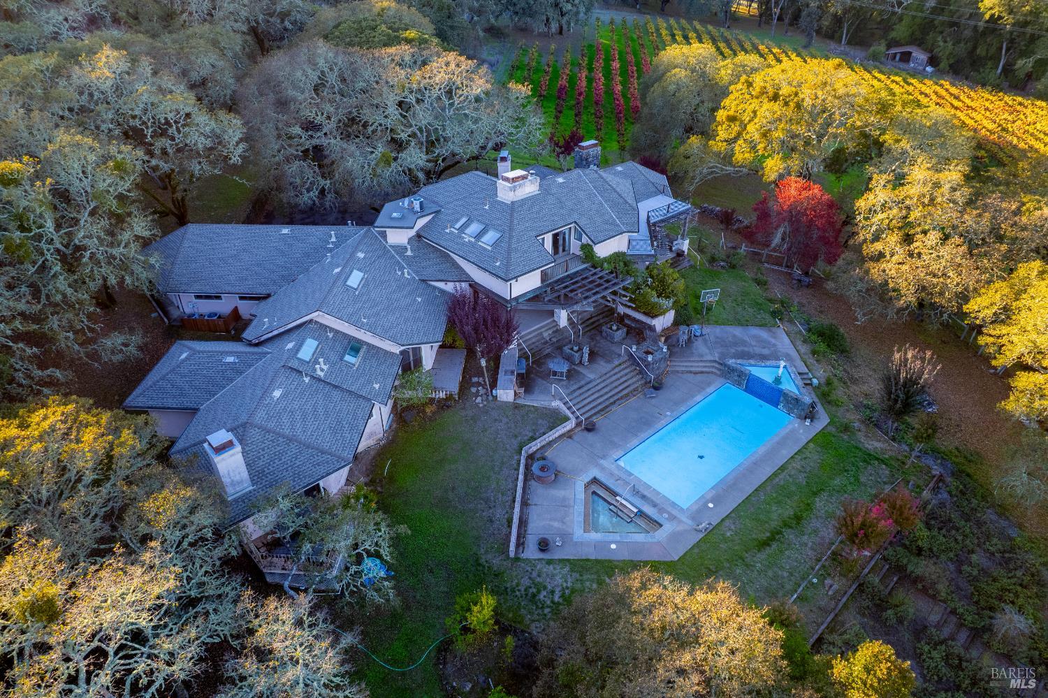 3295 Warm Springs Road Glen Ellen, CA 95442 - Photo 36 of 37 an aerial view of a house with a garden