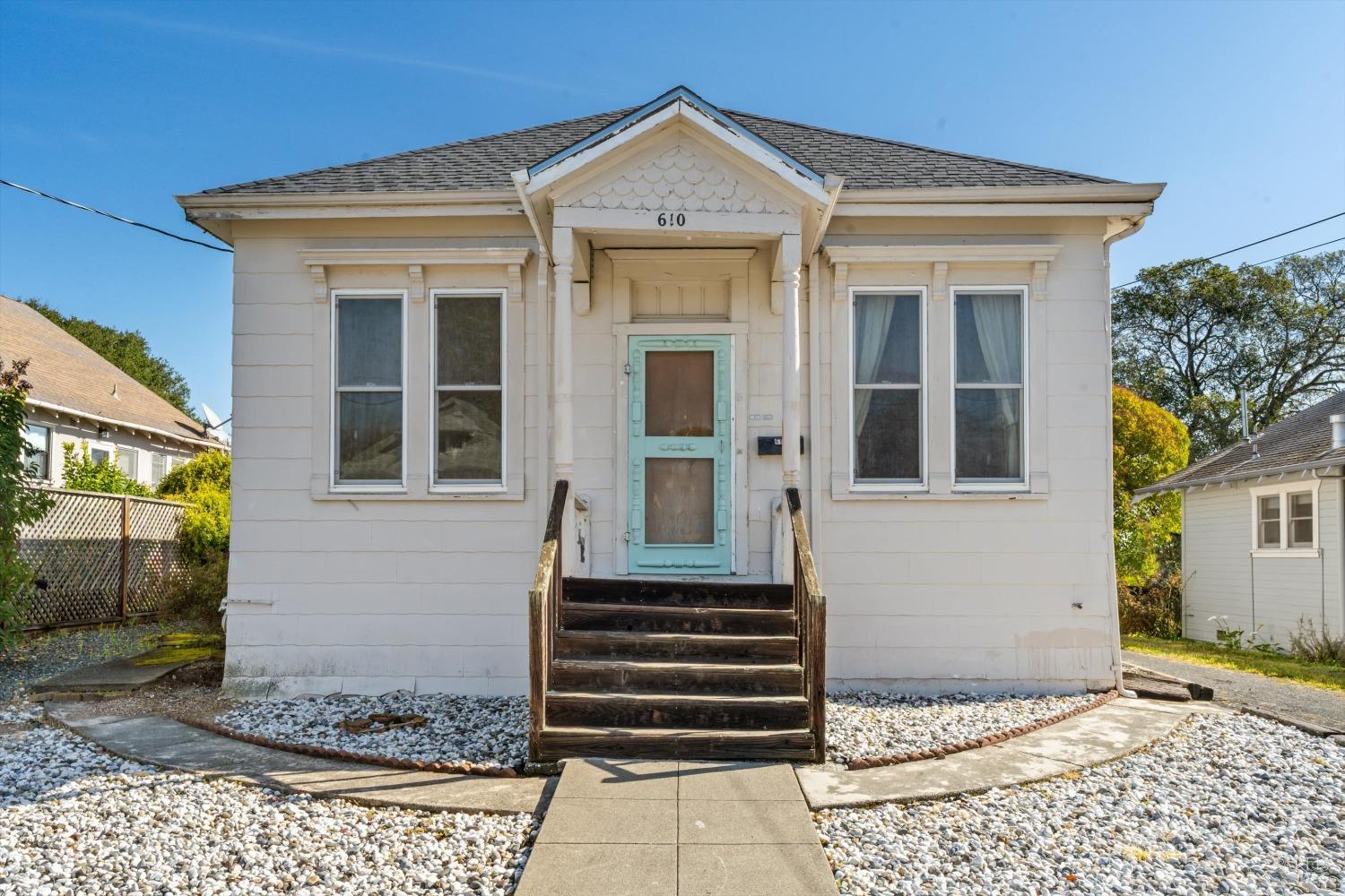 a front view of a house