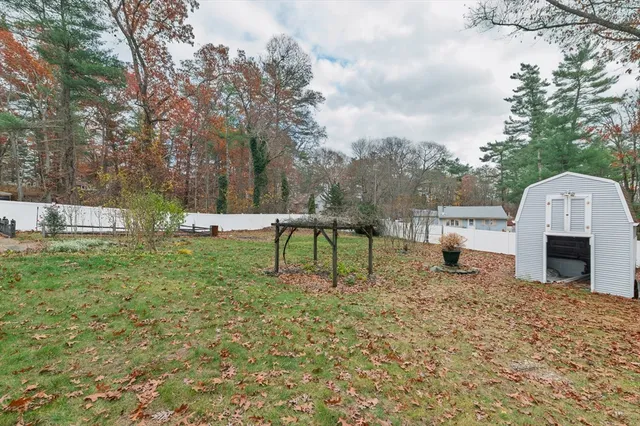 a house view with a backyard space