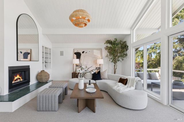 a table and chairs in a room