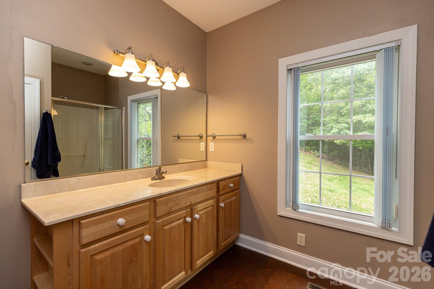 6 Grouse Terrace Fairview, NC 28730 - Photo 29 of 46 a bathroom with a sink and a mirror