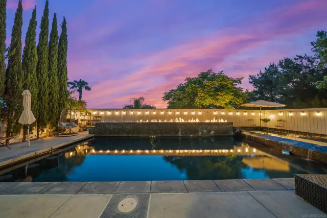 a view of swimming pool with a yard