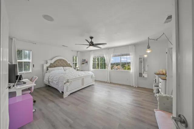 a bathroom with a sink a potted plant and a mirror