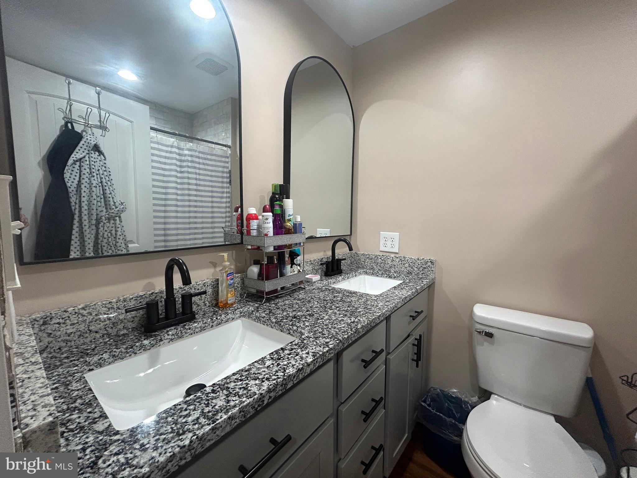 27002 Kaye Road Laurel, DE 19956 - Photo 37 of 64 a bathroom with a granite countertop sink a toilet and mirror