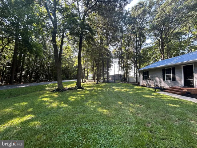 a big yard with lots of green space and trees
