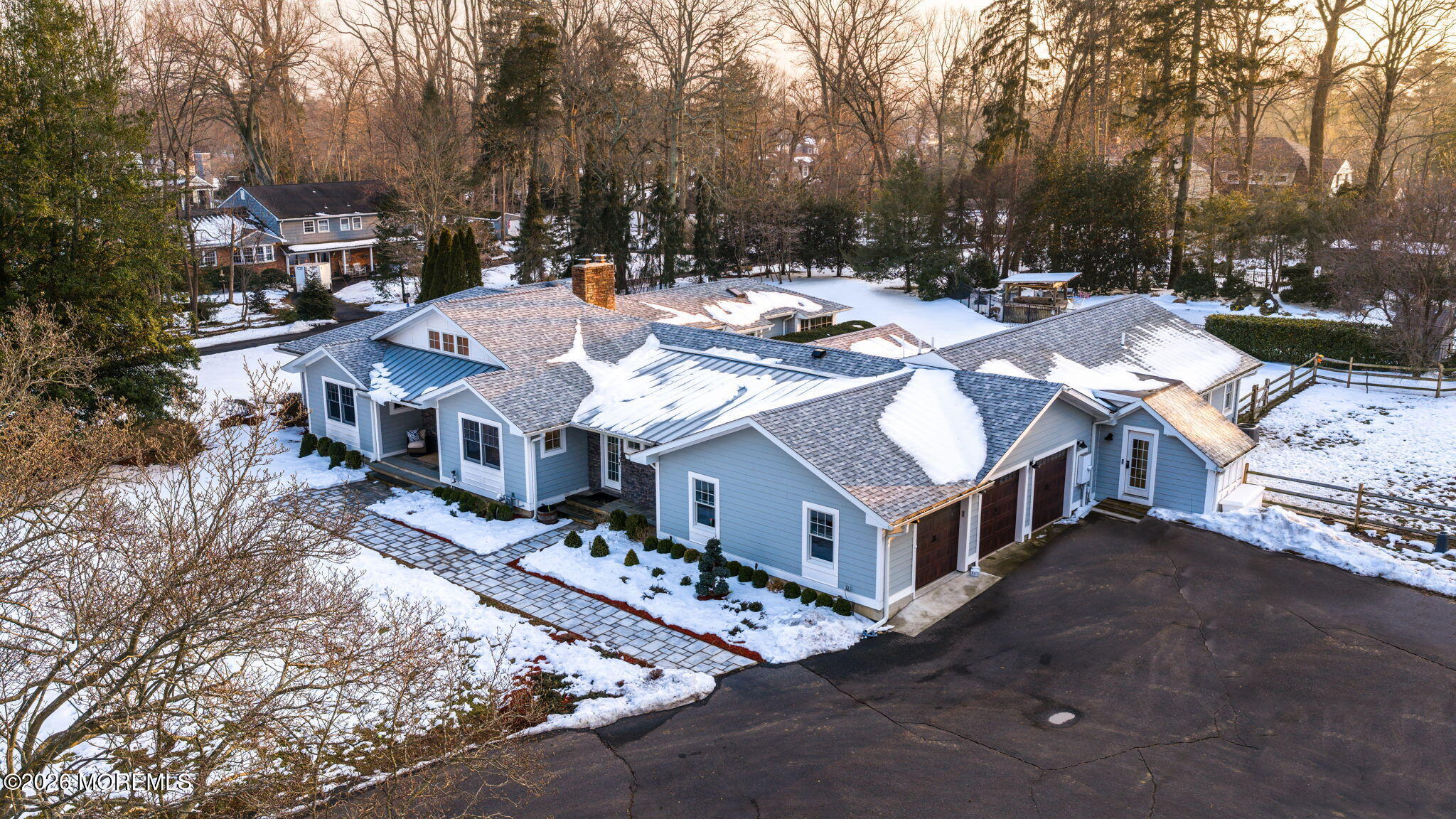 2 Tulip Tree Lane Rumson, NJ 07760 - Photo 46 of 55 a aerial view of a house with swimming pool and trees