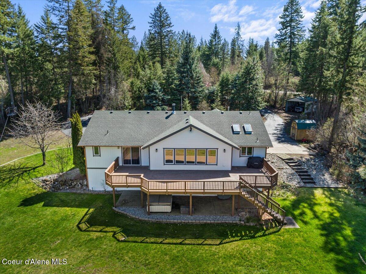 Aerial back of home