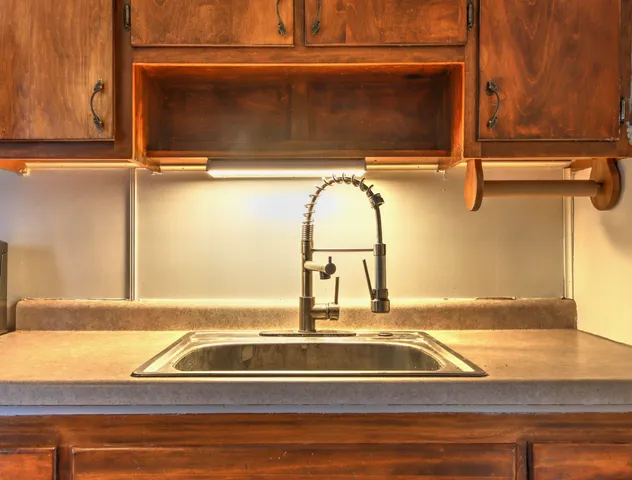 a view of a sink with an outdoor space