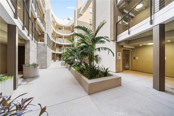 a view of a entryway with flower plants
