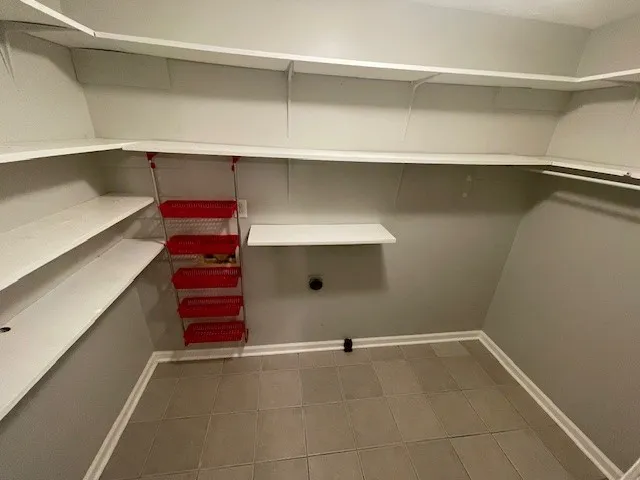 a view of a room with storage