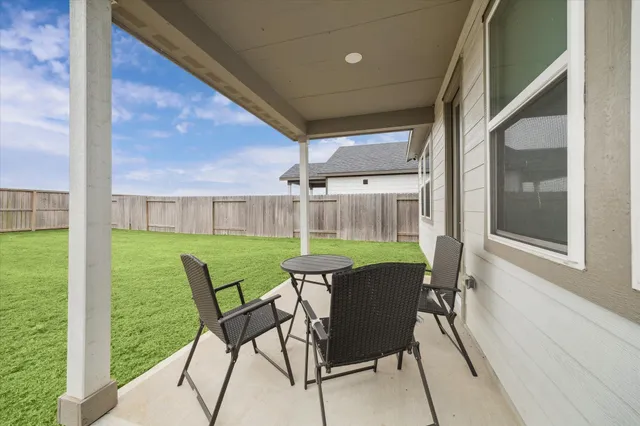 a view of an outdoor sitting space
