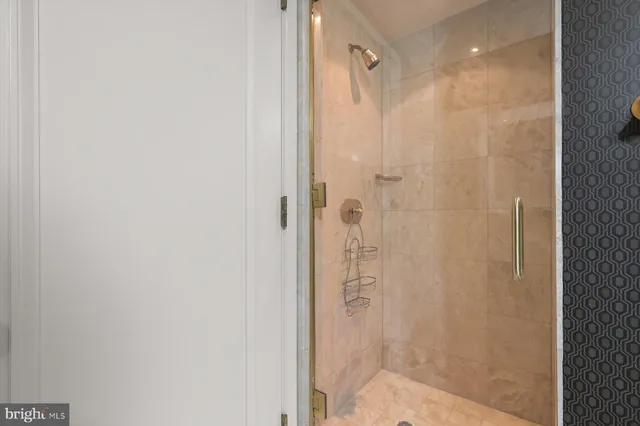 a bathroom with a shower
