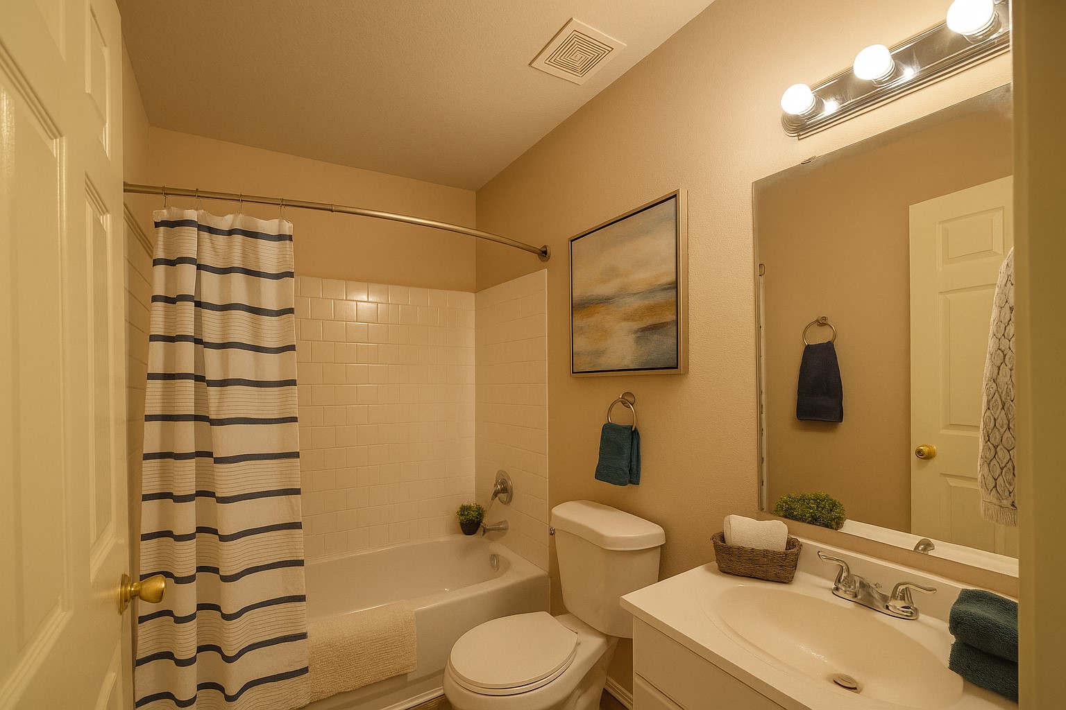12595 Royal Springs Road Conroe, TX 77303 - Photo 21 of 26 a bathroom with a sink toilet and shower
