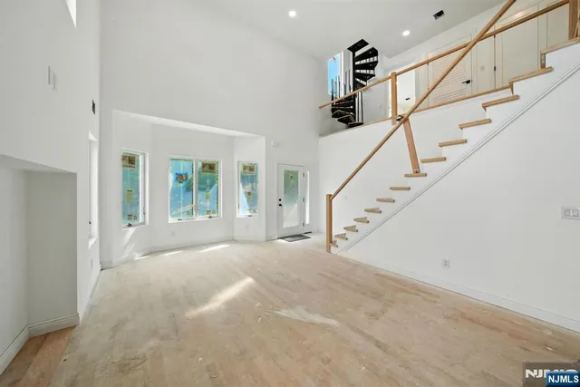 a view of an entryway with stairs