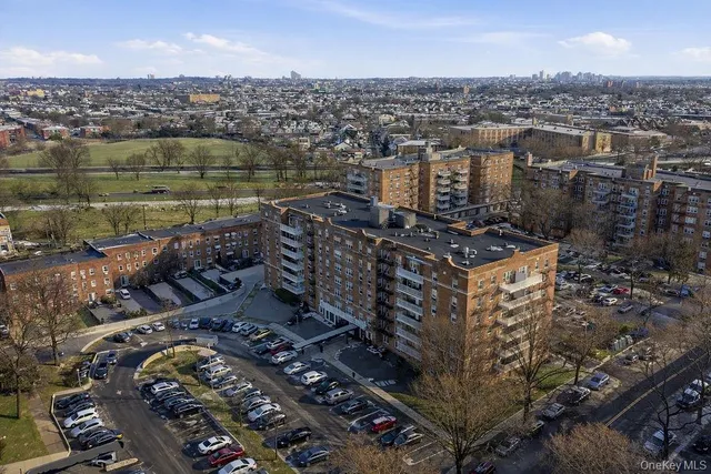 an aerial view of a city