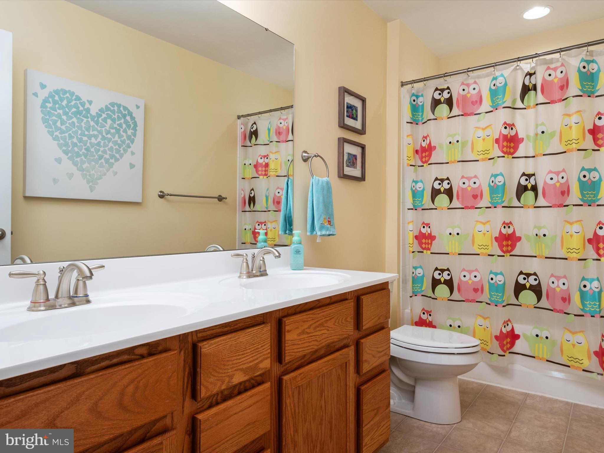 10518 Windlass Run Road Baltimore, MD 21220 - Photo 43 of 71 a bathroom with a sink a toilet and a shower curtain