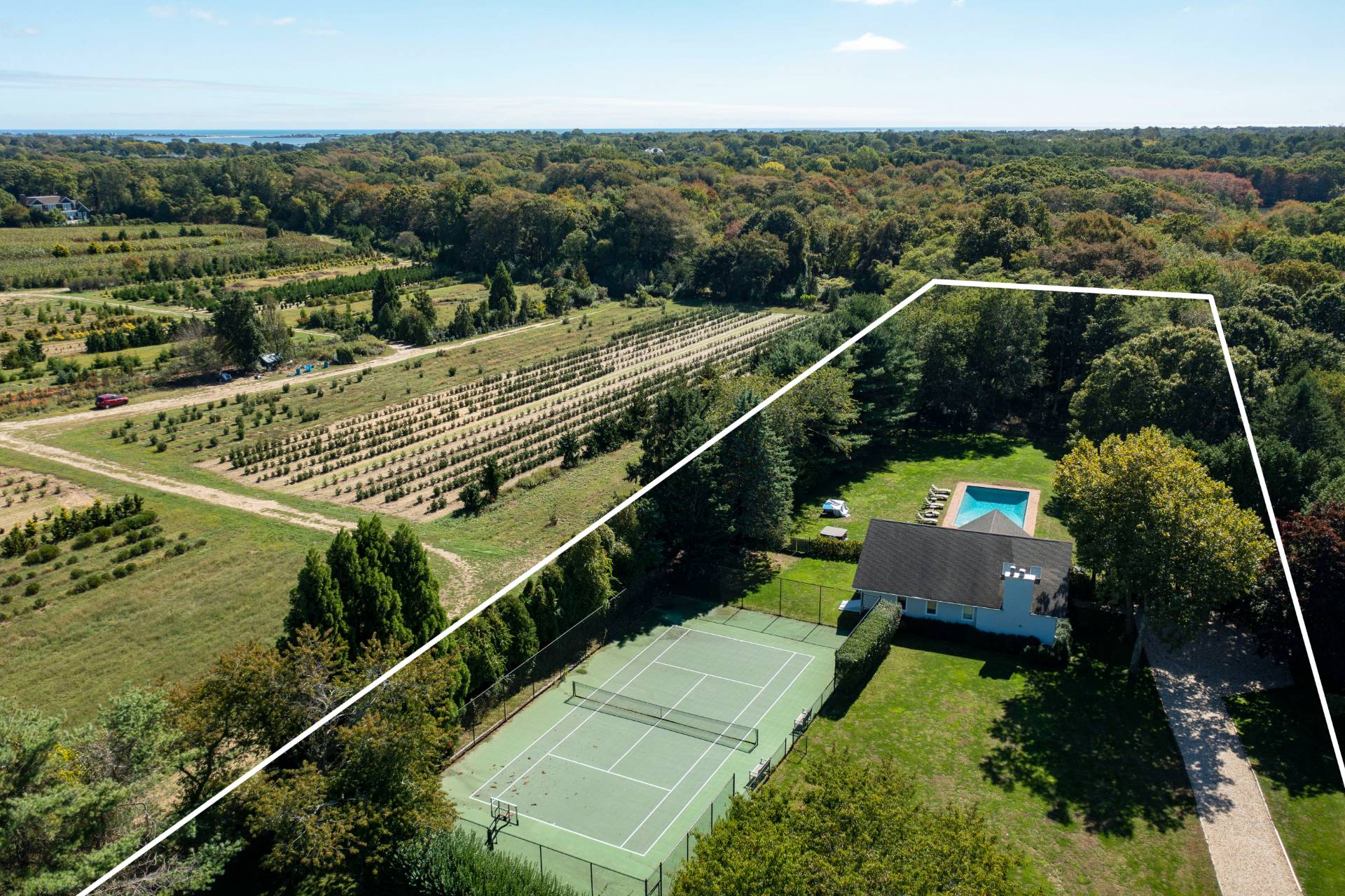 286 7 Ponds Towd Road Water Mill, NY 11976 - Photo 4 of 5 aerial view of a house with a yard