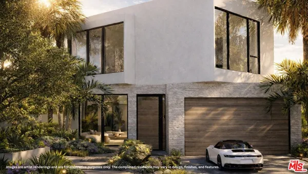 a car parked in front of a house