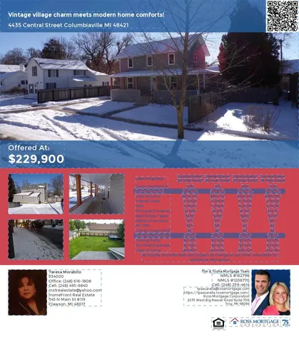 $229,900 | 4435 Central Street, Columbiaville, MI 48421