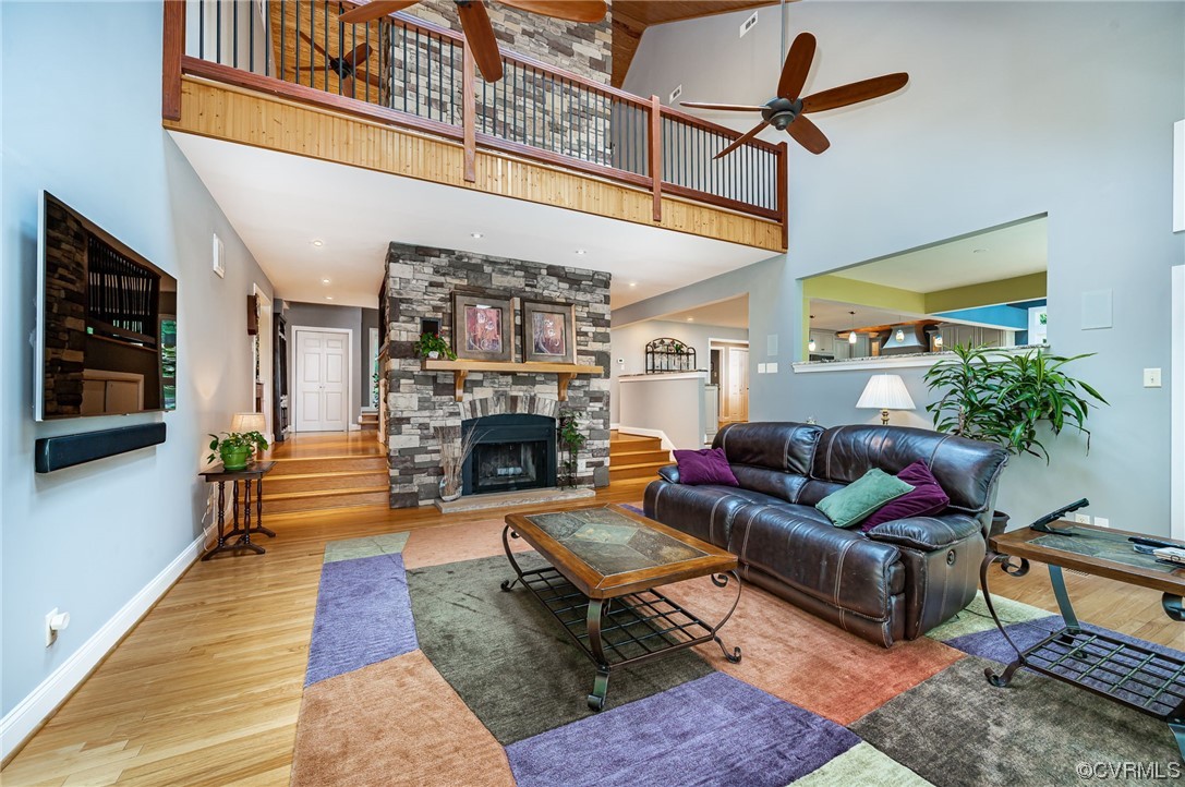13714 Winterberry Ridge Midlothian, VA 23112 - Photo 6 of 49 a living room with furniture and a fireplace