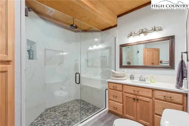 a bathroom with a shower