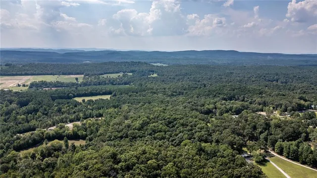 a view of a lush green hillside and houses
