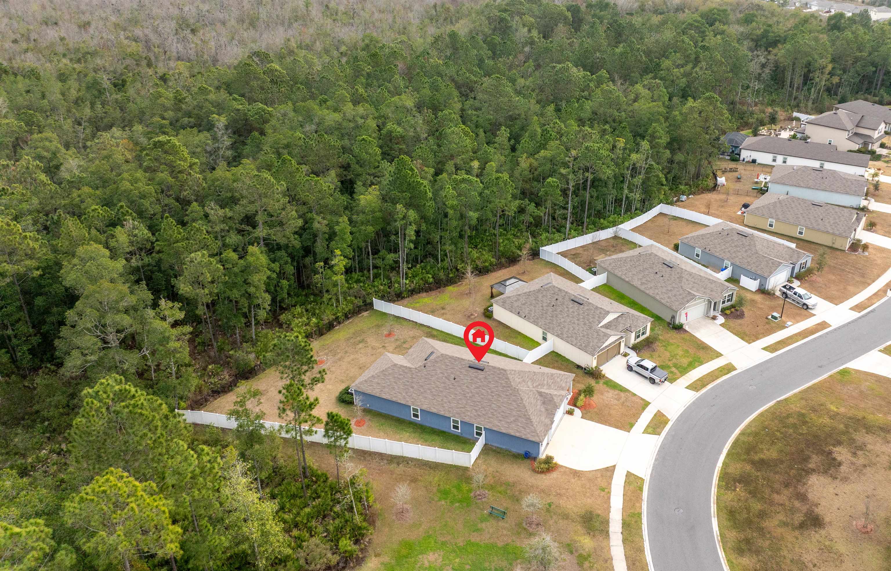 154 Falcon Ridge Road St. Augustine, FL 32084 - Photo 31 of 38 an aerial view of a house with a garden and swimming pool