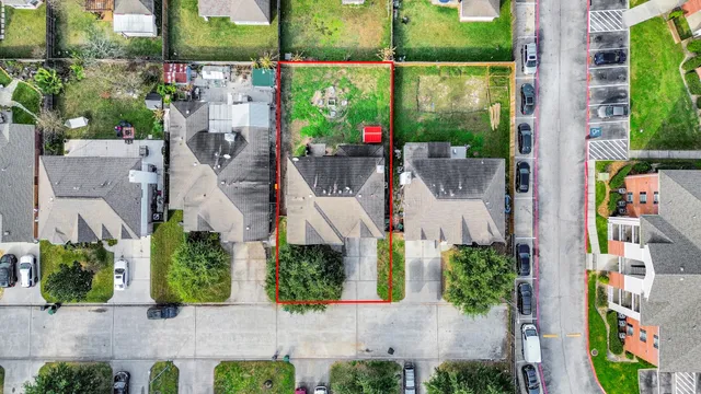 an aerial view of multiple house