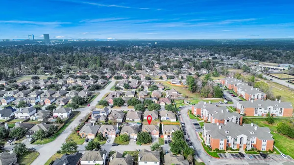 an aerial view of a city