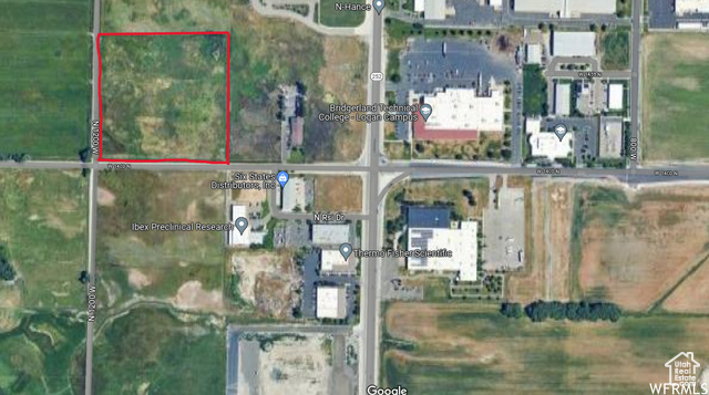 1200 West 1400 North Logan, UT 84321 - Photo 2 of 7 Aerial view of property's location with property parcel outlined