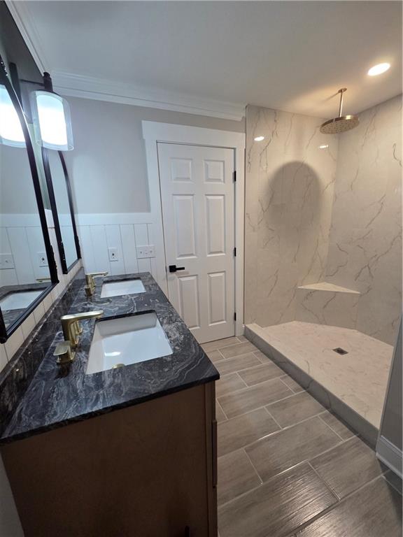 1012 Highway 332 Pendergrass, GA 30567 - Photo 33 of 51 a bathroom with a granite countertop sink a toilet and shower