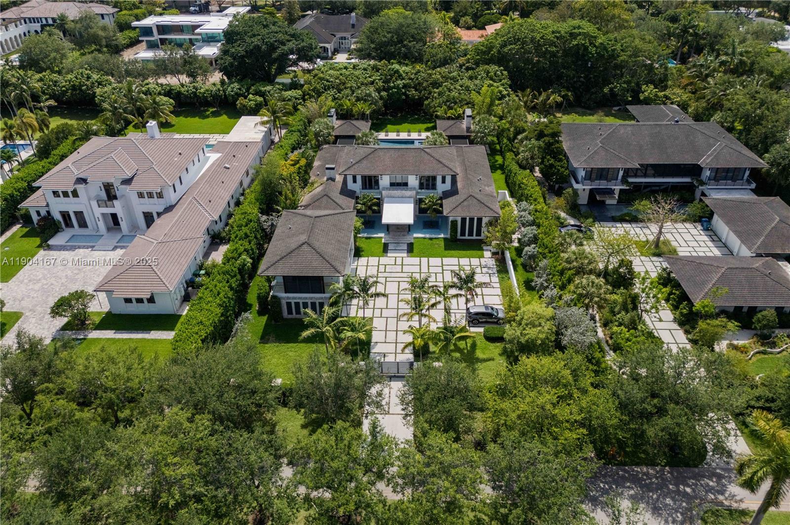9000 Southwest 63rd Court Pinecrest, FL 33156 - Photo 34 of 36 an aerial view of multiple houses with yard