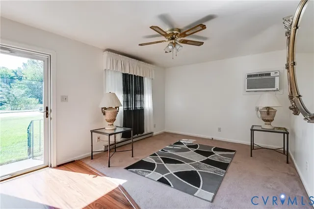 a work room with furniture and windows