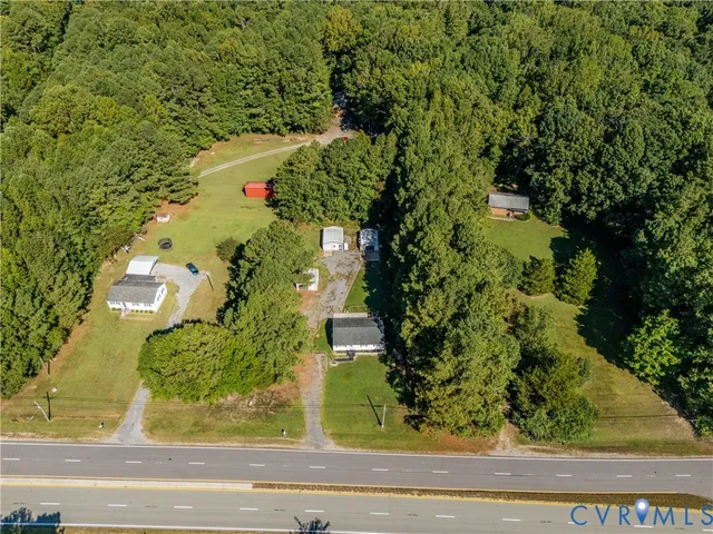 a view of a garden with an outdoor space