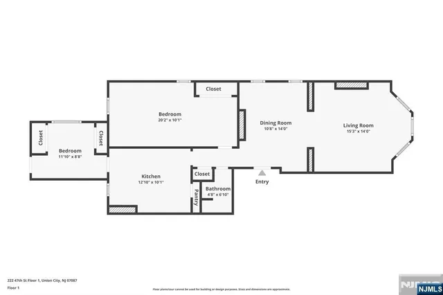$2,700 | 222 47th Street, Unit 1, Union City, NJ 07087