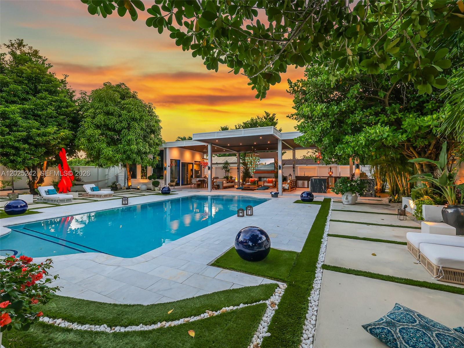 8761 Southwest 56th Street Miami, FL 33165 - Photo 55 of 90 an aerial view of a house with swimming pool garden and patio