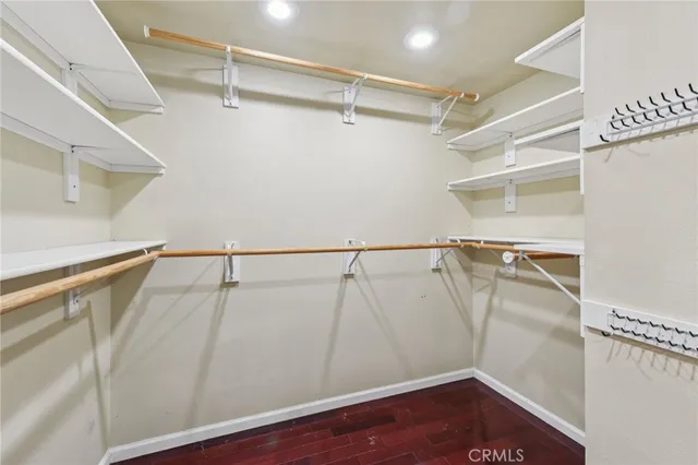 a view of a room with racks on the wall