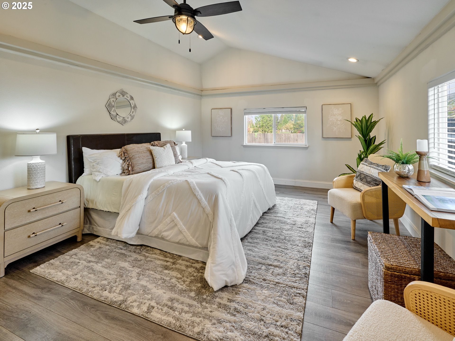 1006 Well Street Silverton, OR 97381 - Photo 12 of 35 a bedroom with a bed and wooden floor