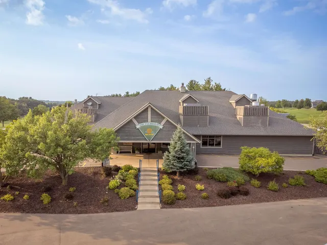 an aerial view of a house