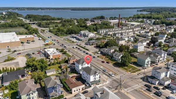 an aerial view of multiple house