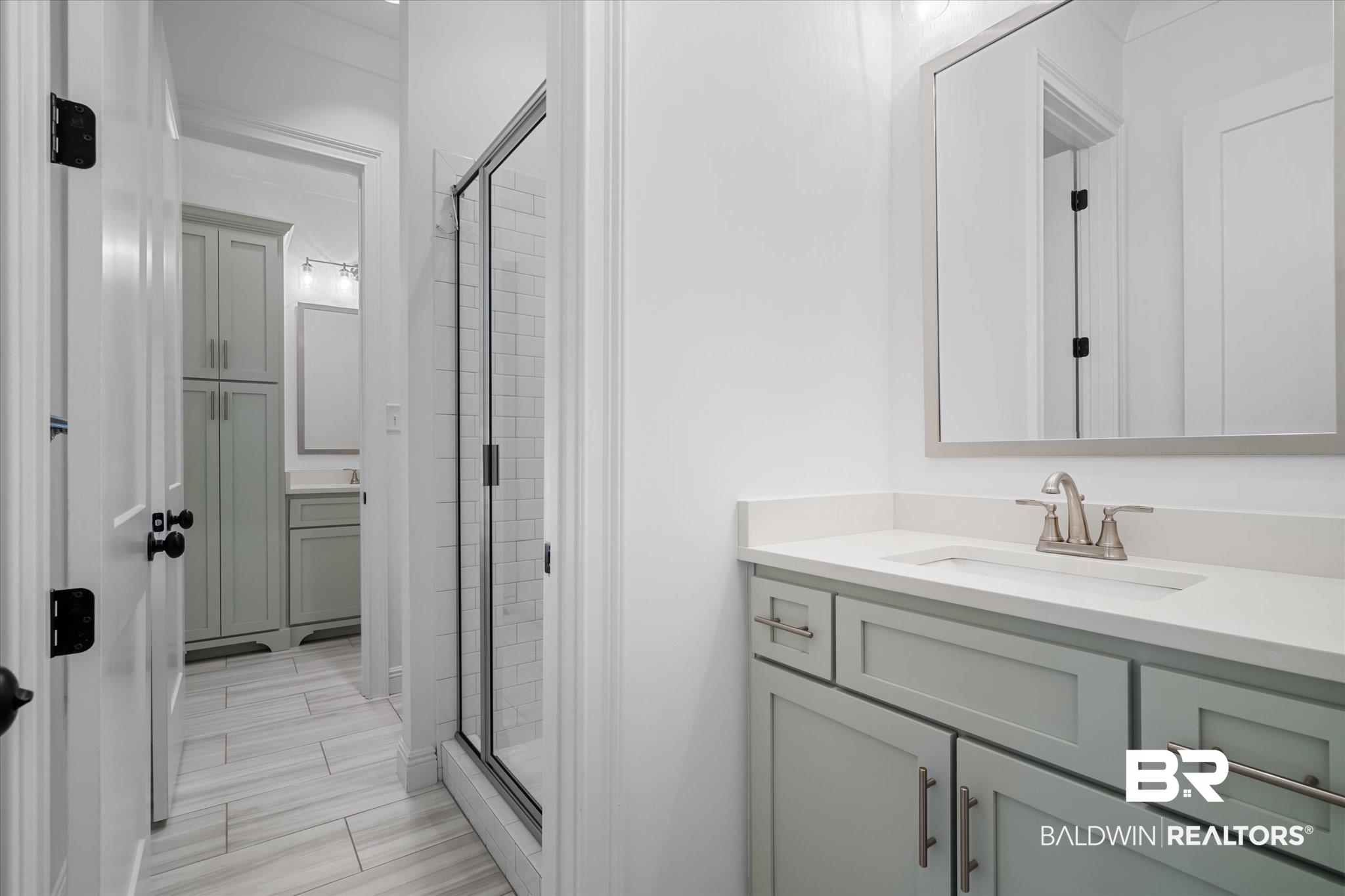 3713 Old Shell Road Mobile, AL 36608 - Photo 27 of 52 Bathroom with vanity and an enclosed shower