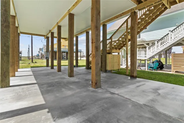 a view of a building with a street