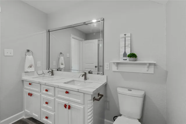 a bathroom with a sink and a toilet