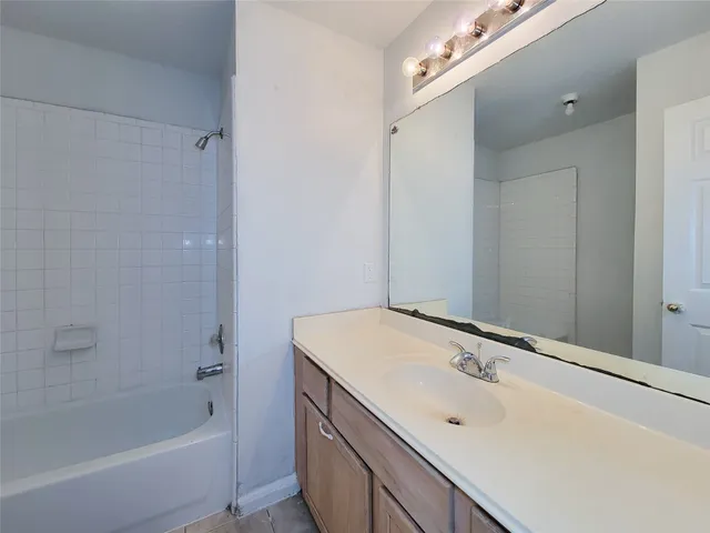 a bathroom with a bathtub